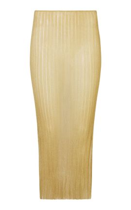 Conner Ives Conner Ives Metallic Mesh Knit Midi Skirt