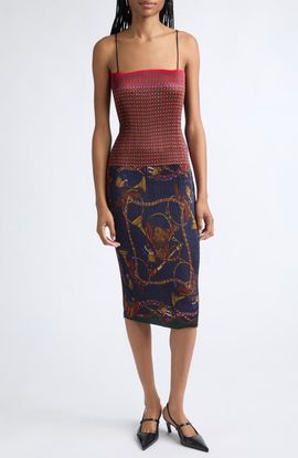 CONNER IVES CONNER IVES Pleated Scarf Midi Skirt