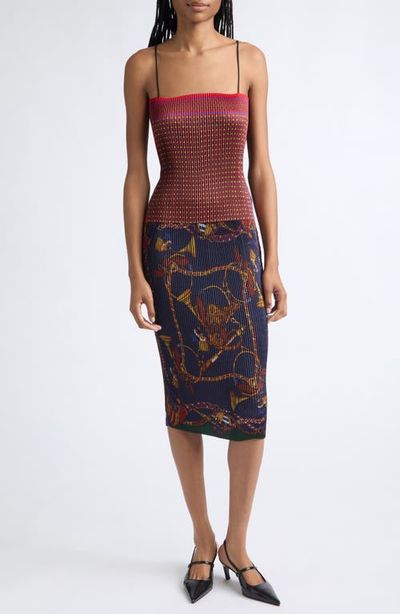 CONNER IVES CONNER IVES Pleated Scarf Midi Skirt