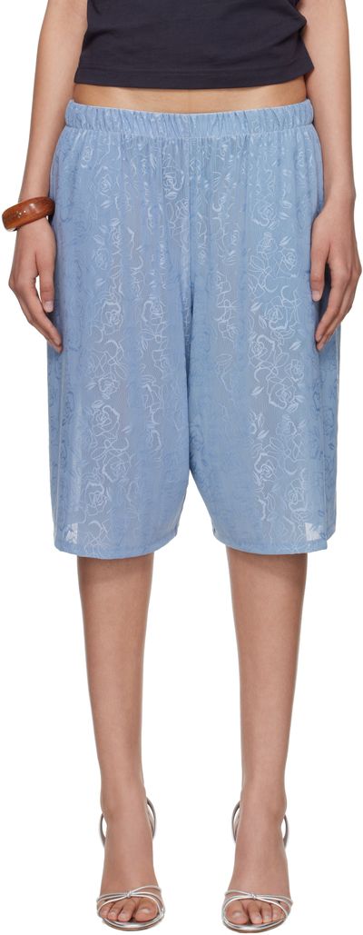 Conner Ives Conner Ives SSENSE Exclusive Blue Lace Basketball Shorts