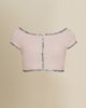 Contessa Mills Contessa Mills Coraline Charcoal Shell-Button Satin Crop Top - 1
