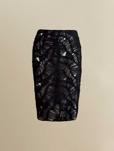 Contessa Mills Contessa Mills Fleur Sheer Abstract Lace Midi Pencil Skirt
