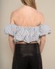 Contessa Mills Contessa Mills Good Striped Bubble Silhouette Off-Shoulder Crop Top - 3