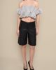 Contessa Mills Contessa Mills Good Striped Bubble Silhouette Off-Shoulder Crop Top - 4