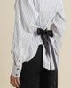 Contessa Mills Contessa Mills Helix Striped Satin-Trim Oxford Shirt - 4