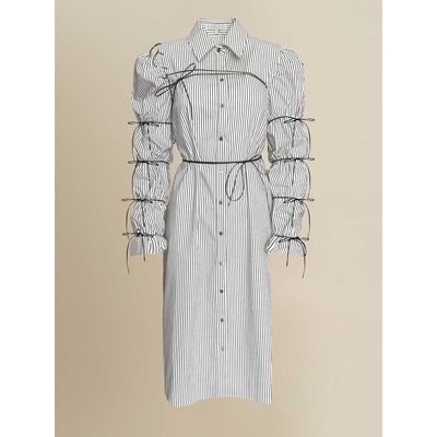 Contessa Mills Contessa Mills Thomasin Cotton-Blend Long Sleeve Collared Midi Dress