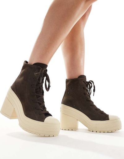 Converse Converse Chuck 70 De Luxe heel platform sneakers in brown