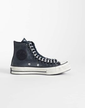 Converse Converse Chuck 70 Hi Sneakers in black shimmer leather with chain detail