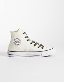 Converse Converse Chuck 70 Hi Sneakers in off white with leopard print laces