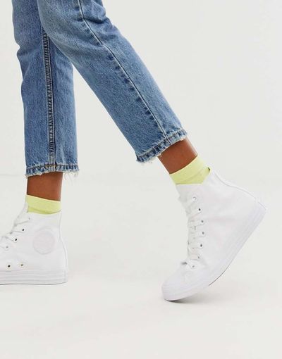 Converse Converse Chuck Taylor All Star Hi canvas sneakers in white mono