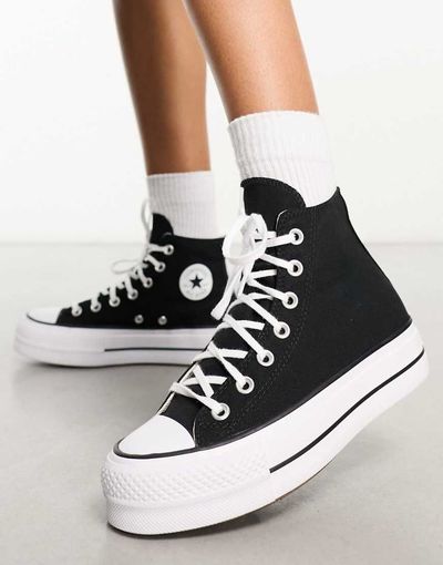 Converse Converse Chuck Taylor All Star Hi Lift canvas platform sneakers in black
