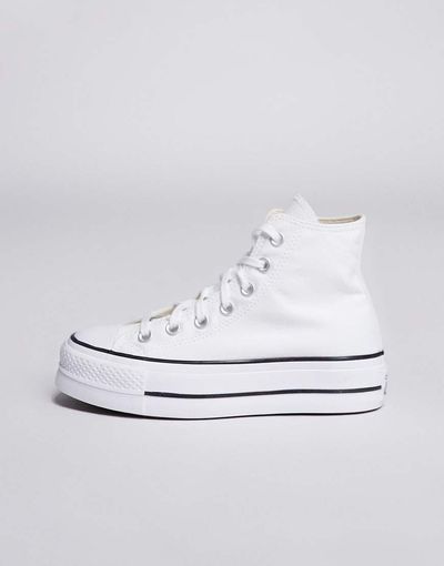 Converse Converse Chuck Taylor All Star Hi Lift canvas platform sneakers in white
