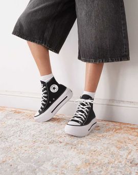 Converse Converse Chuck Taylor All Star Lift Hi Double Stack sneakers in black