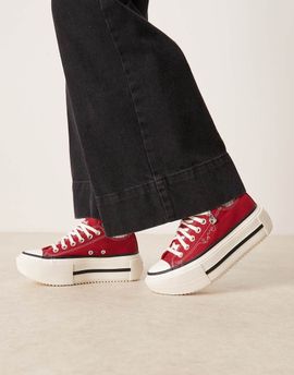 Converse Converse Chuck Taylor All Star Lift Hi Double Stack sneakers in burgundy-Red