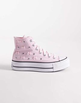 Converse Converse Chuck Taylor All Star Lift Hi platform sneakers with bow and stud detailing in pink