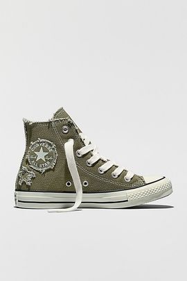 Converse Converse Women's Chuck Taylor All Star Distressed Stars High-Top Sneakers in Utility/Black/Egret, Women's at Urban Outfitters