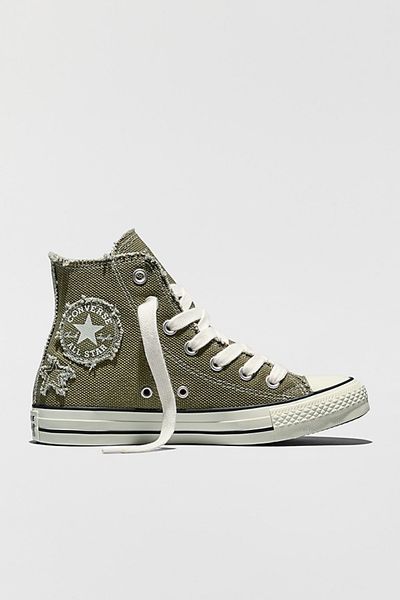 Converse Converse Women's Chuck Taylor All Star Distressed Stars High-Top Sneakers in Utility/Black/Egret, Women's at Urban Outfitters