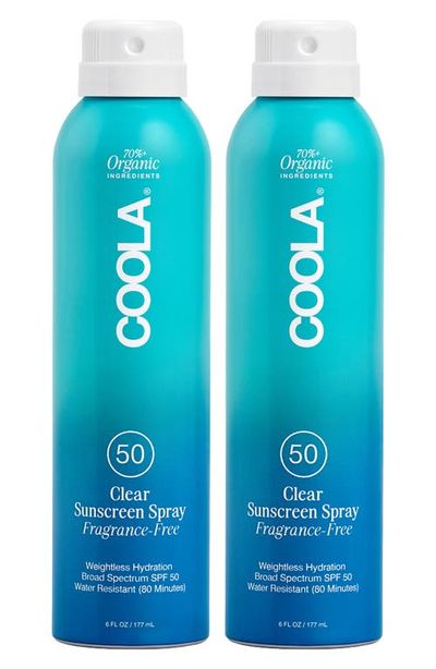 COOLA® COOLA® Suncare Classic Sunscreen Spray Fragrance-Free Broad Spectrum SPF 50 $64 Value 