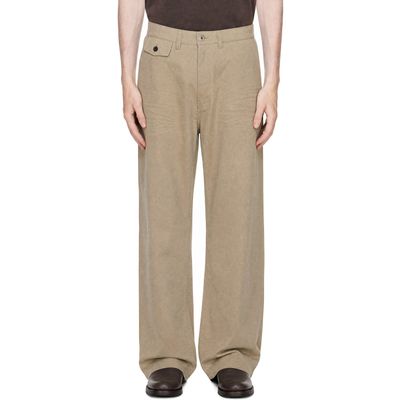 COOR COOR Beige Cinched Back Embossed Curved Trousers