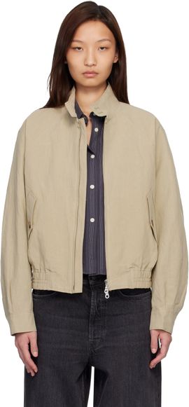 COOR COOR Beige Linen Blend Harrington Jacket