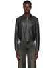 COOR COOR Black Cow Washed Leather Biker Jacket - 1