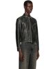 COOR COOR Black Cow Washed Leather Biker Jacket - 2
