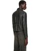 COOR COOR Black Cow Washed Leather Biker Jacket - 3