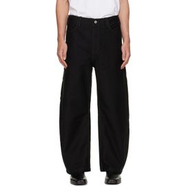 COOR COOR Black Deep Curved Jumbo Washed Trousers
