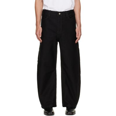 COOR COOR Black Deep Curved Jumbo Washed Trousers