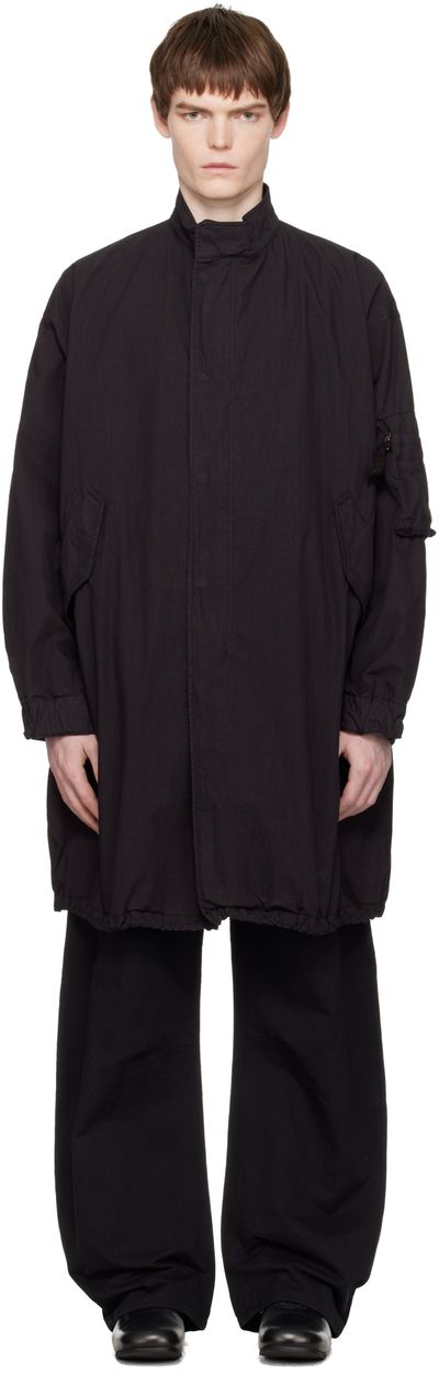 COOR COOR Black Garment Dyed Fishtail Parka Coat