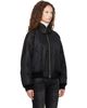 COOR COOR Black Highneck Shearling Mixed MA-1 Bomber Jacket - 2