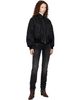 COOR COOR Black Highneck Shearling Mixed MA-1 Bomber Jacket - 4
