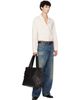 COOR COOR Black Multi Pocket Crinkled Lambskin Tote - 4
