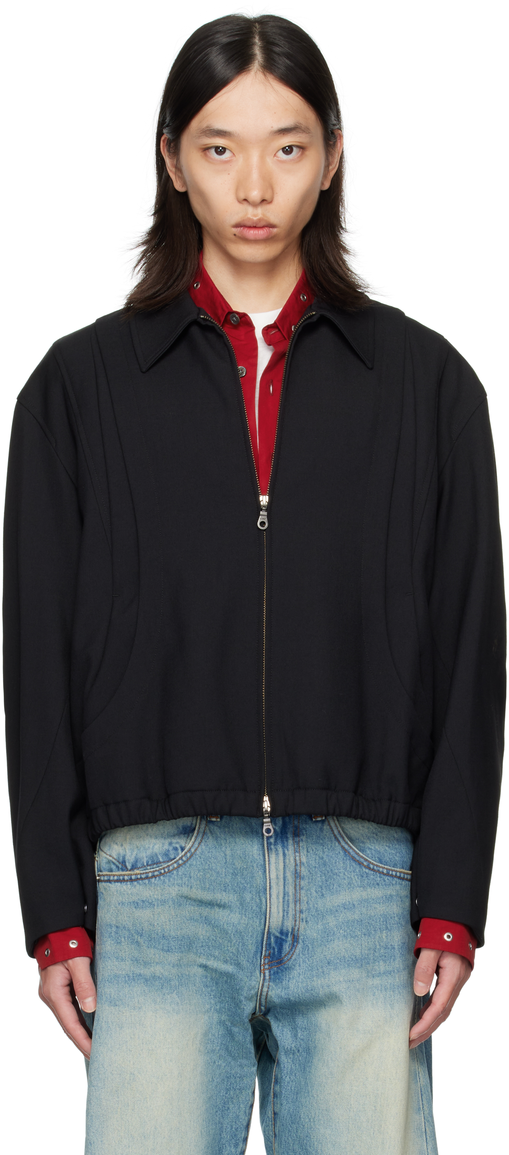 COOR - Black Wool Blouson Jacket