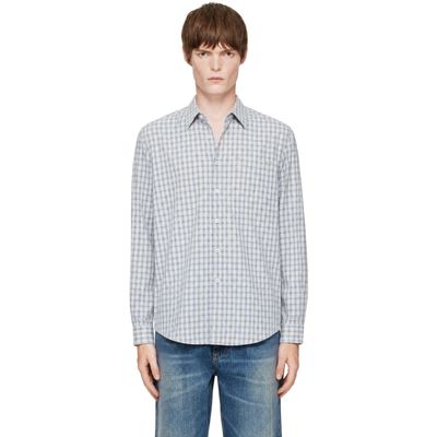 COOR COOR Blue Cotton Tartan Check Shirt
