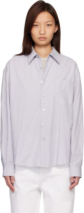 COOR COOR Blue Micro Ombre Check Shirt
