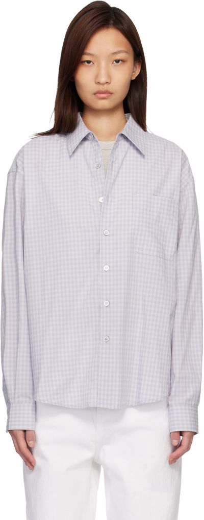 COOR COOR Blue Micro Ombre Check Shirt