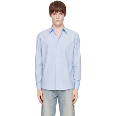 COOR COOR Blue Pin Stripe Pointed Shirt