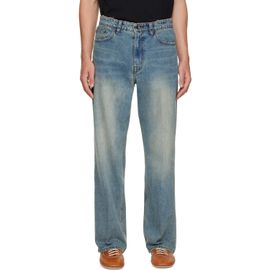 COOR COOR Blue Straight Leg Pressed Denim Jeans
