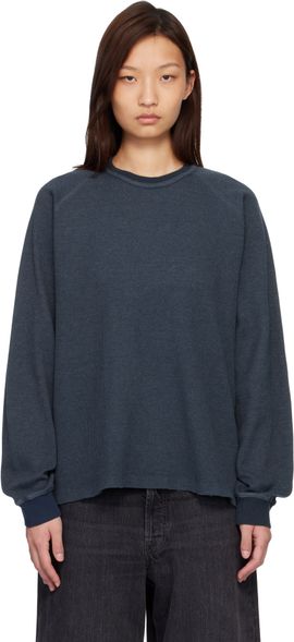 COOR COOR Blue Waffle Raglan Long Sleeve T-shirt