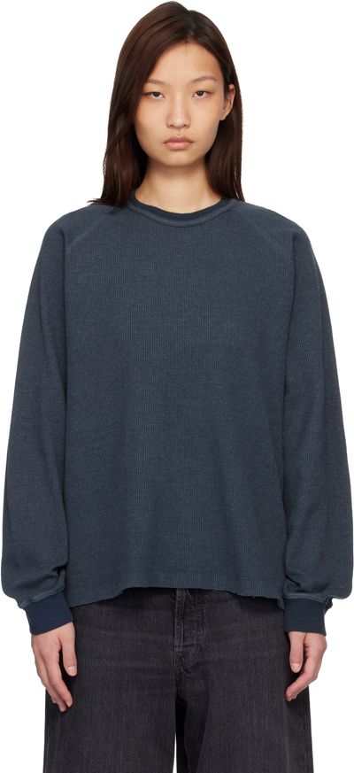 COOR COOR Blue Waffle Raglan Long Sleeve T-shirt