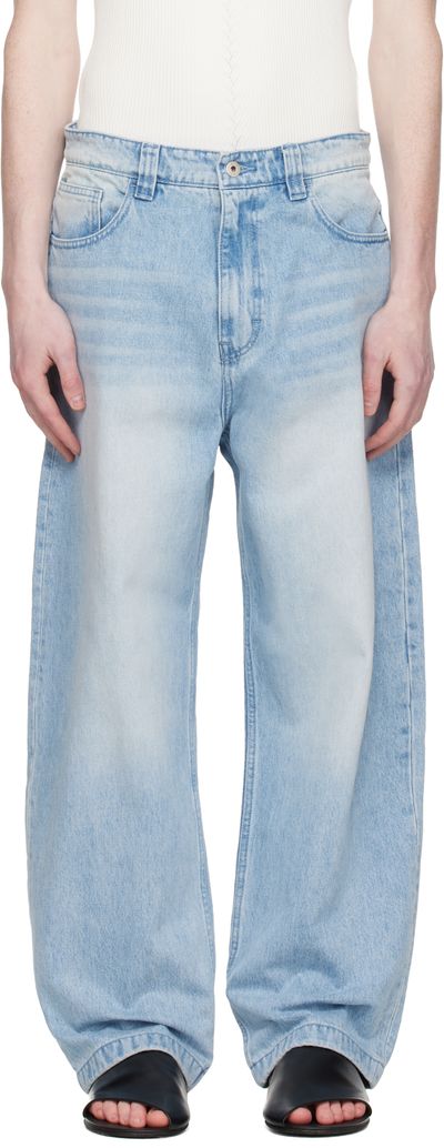 COOR COOR Blue Washed Baggy Fit Jeans