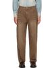 COOR COOR Brown Brushed Rib Texture Jeans - 1