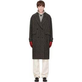 COOR COOR Brown Classy Herringbone Twill Heavy Coat