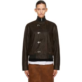 COOR COOR Brown Deck Hook Faux-Suede Bomber Jacket