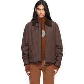 COOR COOR Brown Fleece Lined Cotton B-3 Jacket