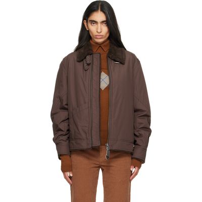 COOR COOR Brown Fleece Lined Cotton B-3 Jacket