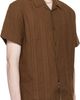 COOR COOR Brown Guayabera Tape Half Shirt - 2