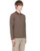 COOR COOR Brown Multi Pin Pique Long Sleeve Polo - 2
