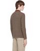 COOR COOR Brown Multi Pin Pique Long Sleeve Polo - 3